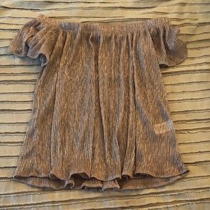 Rose gold off the shoulders shear top